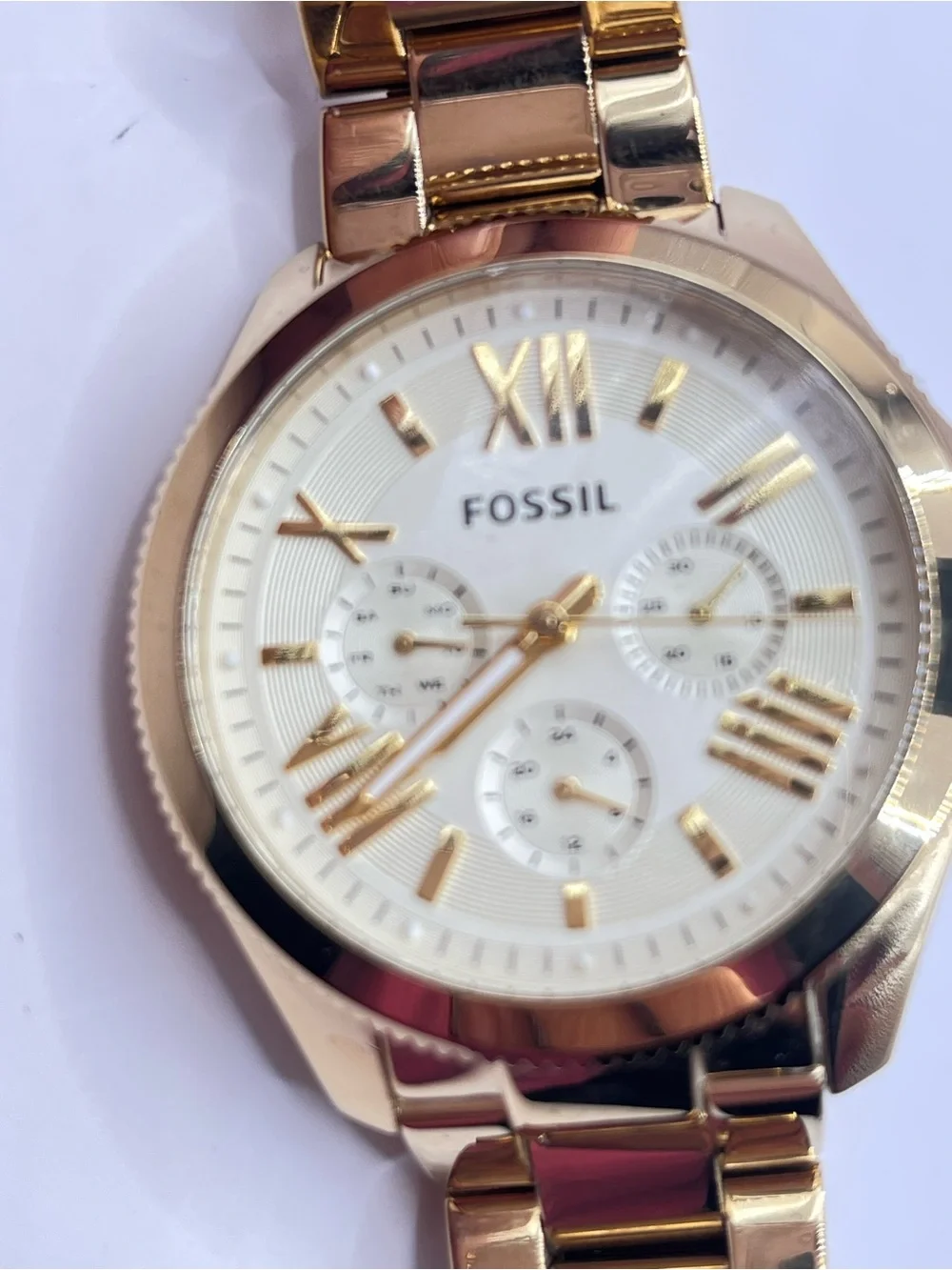 Fossil AM4510 Women's 40mm Gold-Tone Stainless Steel Bracelet Quartz Watch